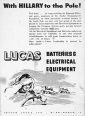 Lucas batteries and electrical equipment