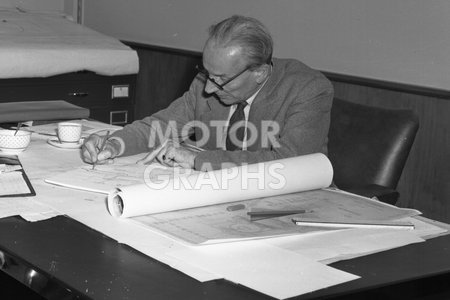 Alec Issigonis at Longbridge 1960