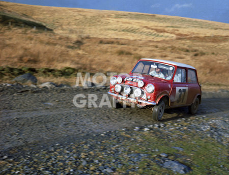 Mini Cooper S at the RAC Rally of Great Britain EJB 550 in Scotland 1965