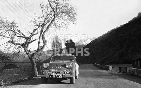 TR3A in French Alps 1957