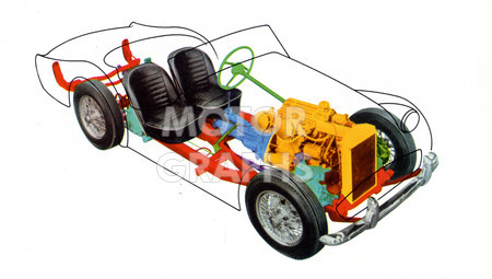 Triumph TR3 line drawing 1957