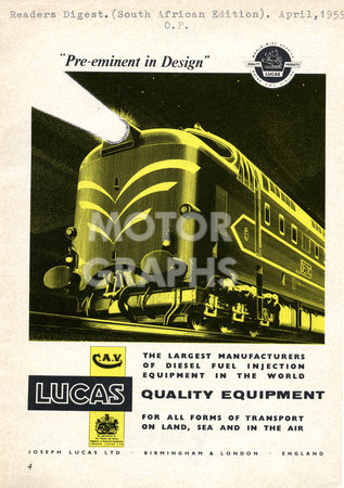 Lucas Diesel Fuel Injection Ad 1959