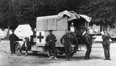 Soldiers With Ambulance WWI